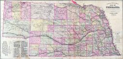 Topographical State Map, Nebraska State Atlas 1885